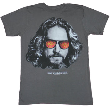 The Big Lebowski Mens T-Shirt  - The Dude With Red Design Glasses Image