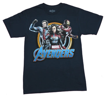 Avengers Mens T-Shirt - Captain America Iron Man Marvel Photo Style Trio
