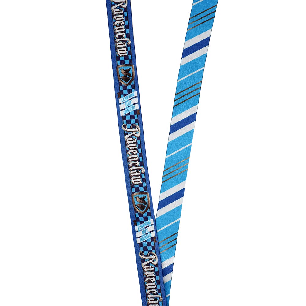 Harry Potter Ravenclaw Tie Inspired Sublimation Print Metal Charm Id Holder Lanyard