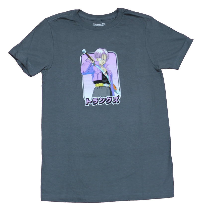 Dragon Ball Z Mens T-Shirt - Trunks Sword held Over Kanji - Inmyparentsbasement.com