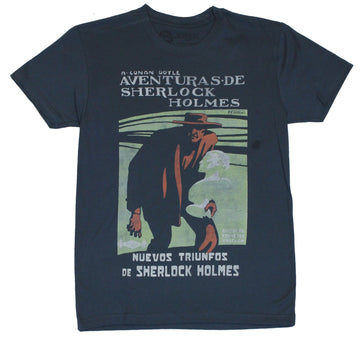 Sherlock Holmes Mens T-Shirt - Adventures De Sherlock Holmes" Book Cover Image