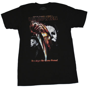 Halloween Mens T-Shirt - Distressed Stabbing & Myers Image