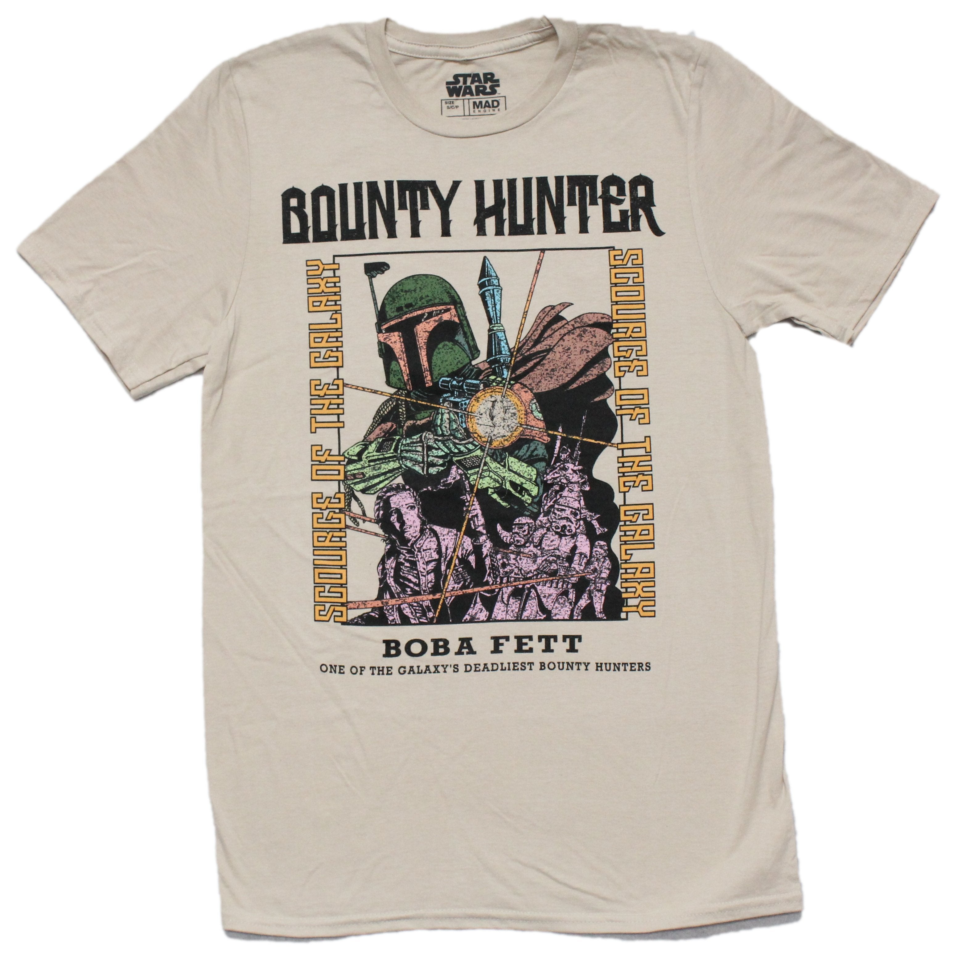 Star Wars Mens T-Shirt -Boba Fett Galaxies Deadliest Bounty Hunter
