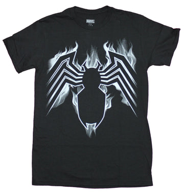 Spider-man Mens T-Shirt - Smokey Venom Spider-man Logo Image