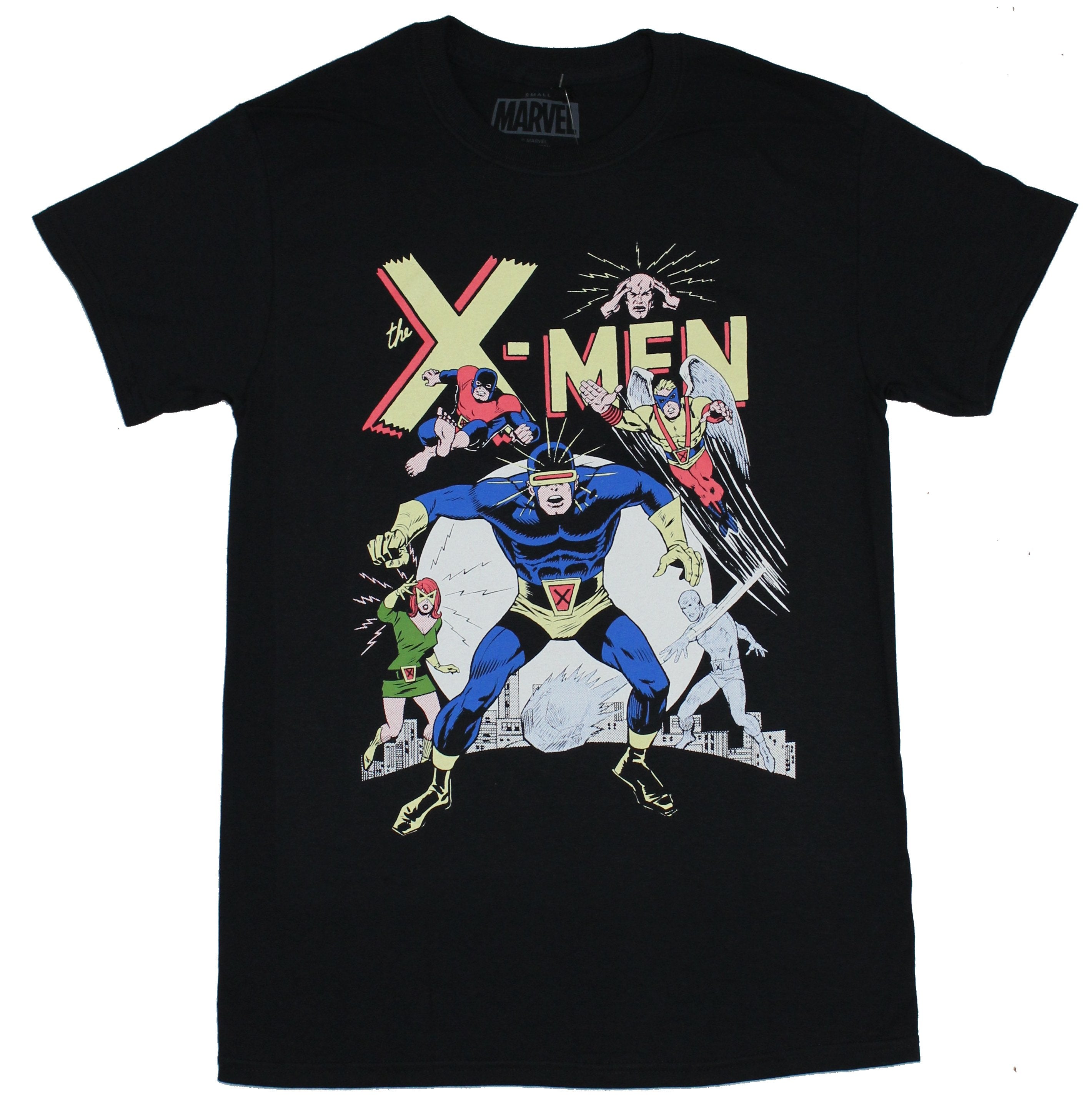 X-Men (Marvel Comics) Mens T-Shirt - Cyclops Leads the Original X Team to Battle