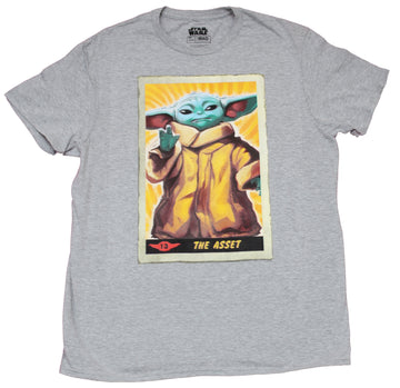 Star Wars The Mandalorian Mens T-Shirt -  Grogu The Asset Card Style Image