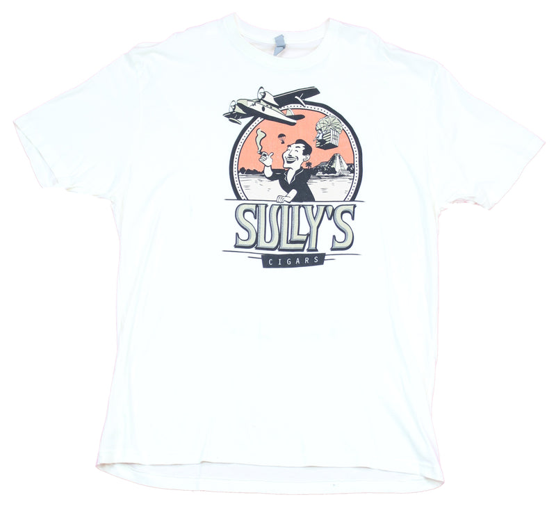 Uncharted Mens T-Shirt - Sully's Cigars Sully Plane Circle Image