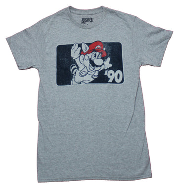 Super Mario Brothers Mens T-shirt - Flying Raccoon 3 Color 90 Box Image