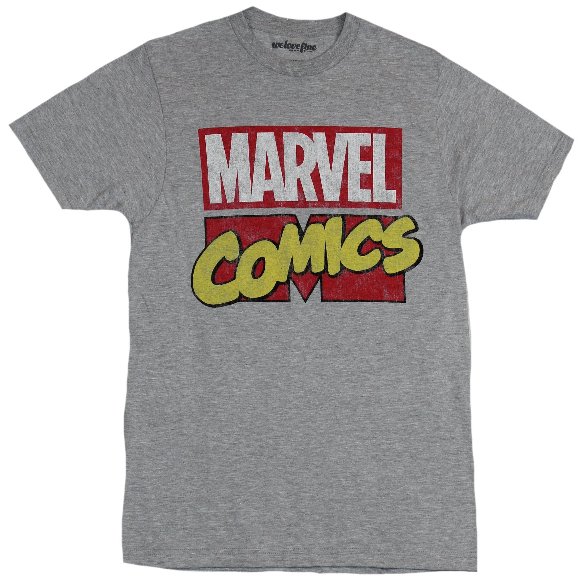 Marvel Comics Mens T-Shirt - Classic Red Yellow Logo Image