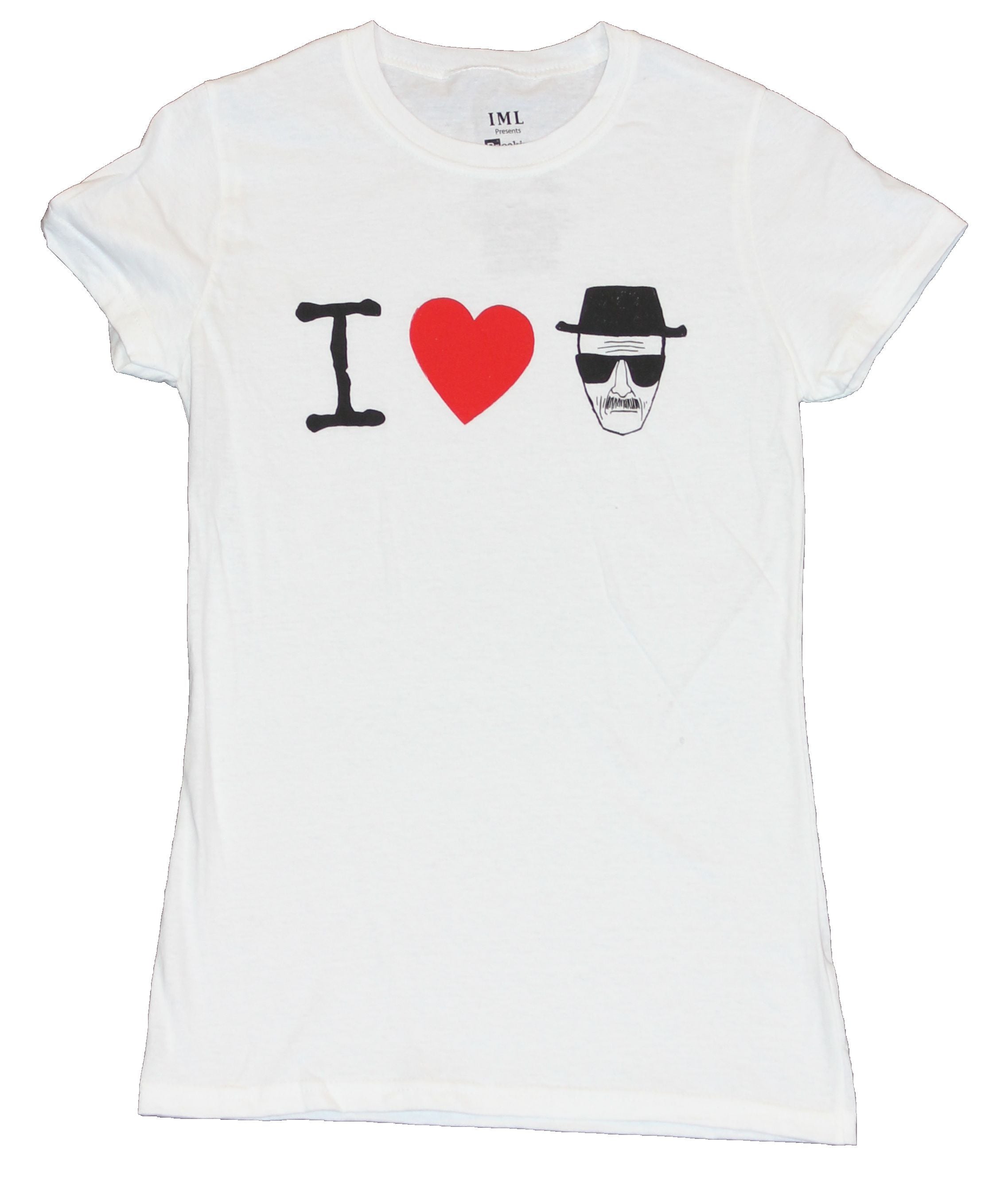 Breaking Bad Girls Juniors T-Shirt - "I Heart Heisenberg" Face Image