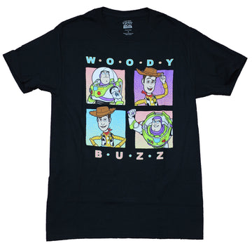 Toy Story Mens  T-Shirt - Woody & Buzz 4 Box Between Words