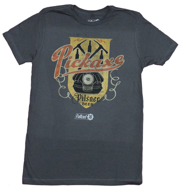 Fallout Mens T-Shirt - Distressed 76 Pickaxe Pilsner Beer Label Image
