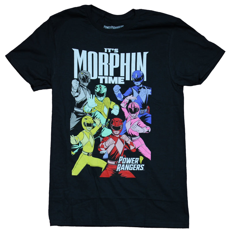Mighty Morphin Power Rangers Mens T-Shirt - Morphin Time Character Collage