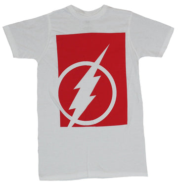 Flash (DC Comics) Mens T-Shirt - Simple Flash Bolt Logo In Red Block Image