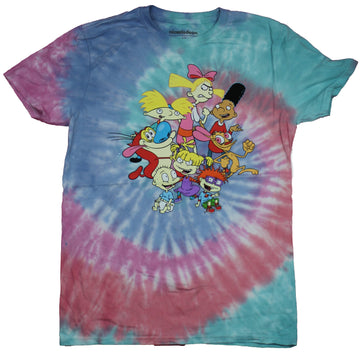 Nicktoons Mens T-Shirt  - Giant Rugrats Ren Stimpy  Arnold & More Group