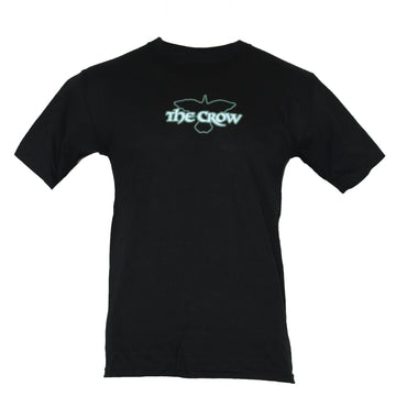 The Crow Mens T-Shirt -Simple Front Design Stylized Guitar Angel Back Image