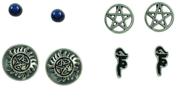 Supernatural Join The Hunt Earring Set, 4 Pack