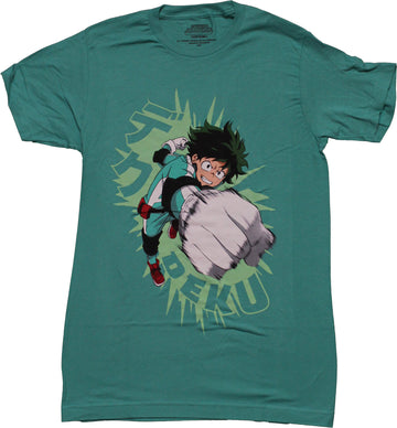 My Hero Academia Mens T-Shirt - Deku Big Fist Power Punch