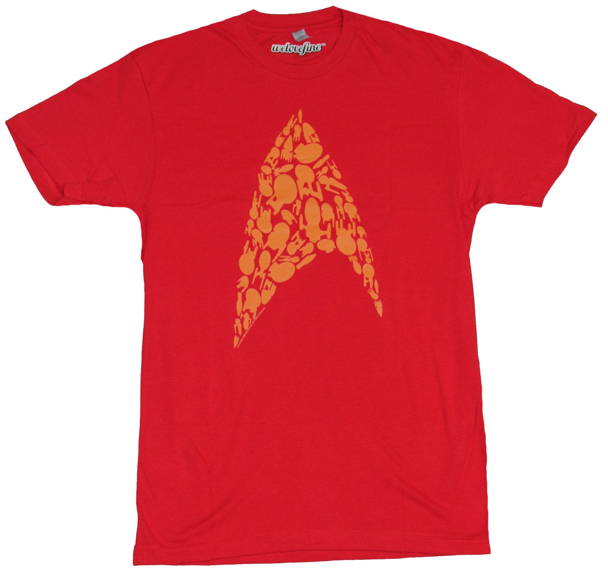 Star Trek Mens T-Shirt -Star Fleet logo Comprised of Show Images