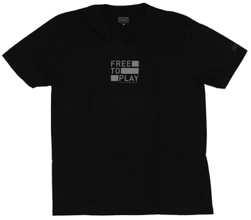 Free to Play Mens T-Shirt - Documentary Valve Simple Word Logo Image