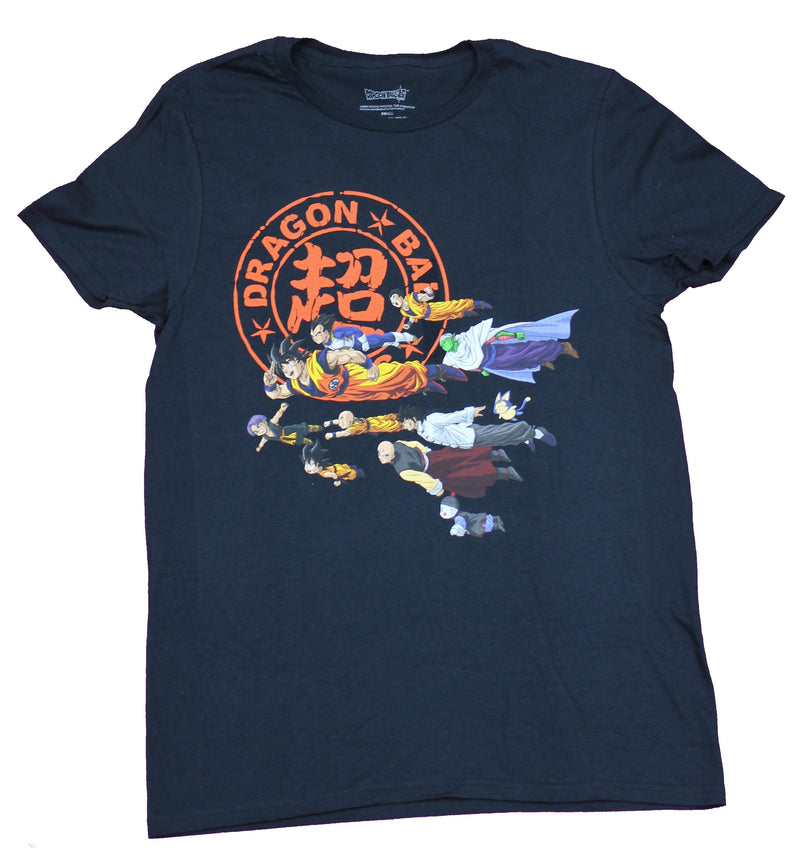Dragon Ball Z Mens T-Shirt - Flying Cast Under DBZ Circle Logo