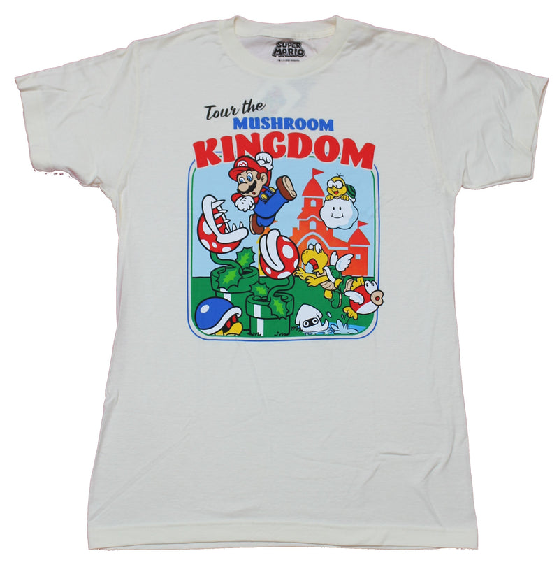 Super Mario Brothers  Mens T-Shirt - Tour the Mushroom Kingdom Image - Inmyparentsbasement.com