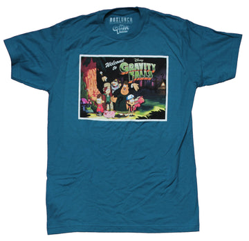 Gravity Falls Mens T-Shirt - Group Postcard Image