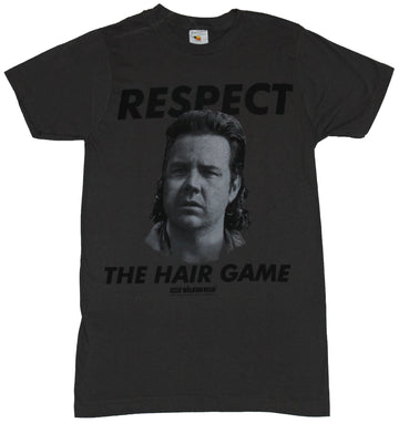 The Walking Dead Mens T-Shirt - Respect the Hair Game Eugene Image