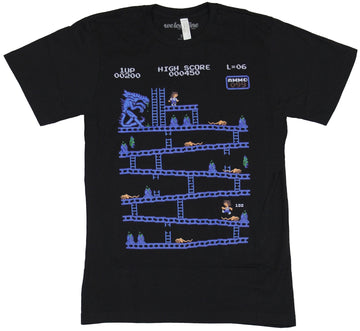 Aliens Mens T-Shirt - Stage One Video Game Screen Parody Image