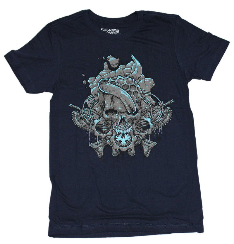 Gears of War 5 MEns T-Shirt - Gray Abstract Skeleton Image - Inmyparentsbasement.com