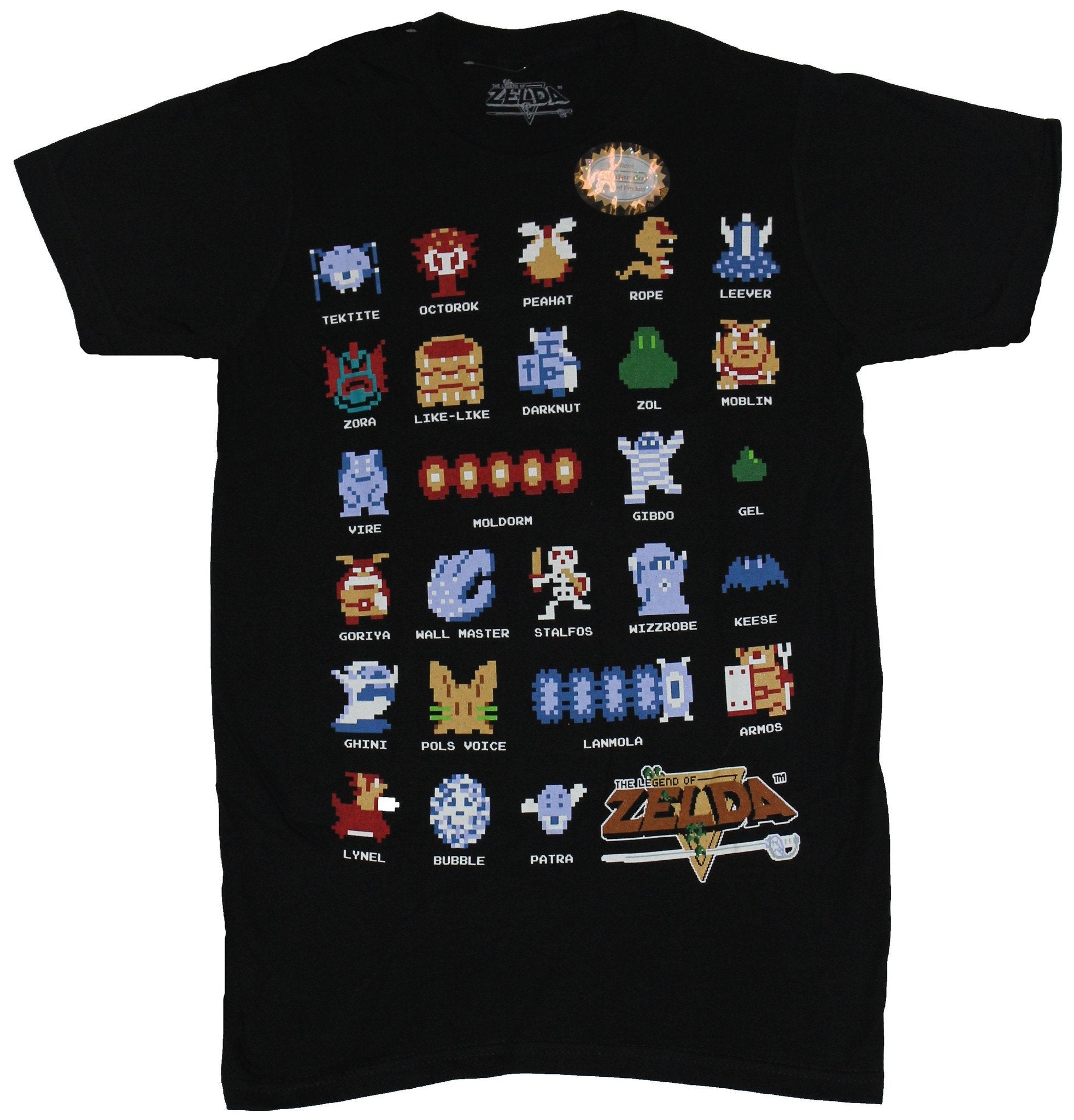 Legend of Zelda Mens T-Shirt - Know Your Foe 8-Bit Enemies Defined Image