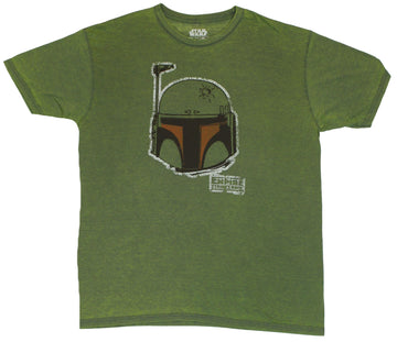 Star Wars Mens T-Shirt - Boba Fett Empire Strikes Back Comic Style Helmet Image