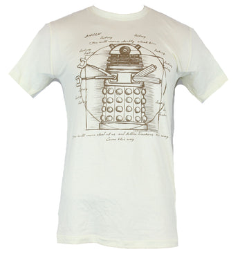 Doctor Who Mens T-Shirt - Vitruvian Dalek Sketch Image