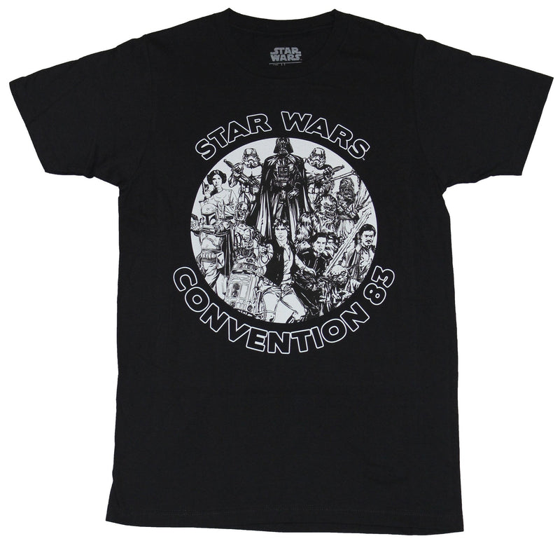 Star Wars  Mens T-Shirt - Star Wars Convention 83 White Character Circle Image - Inmyparentsbasement.com