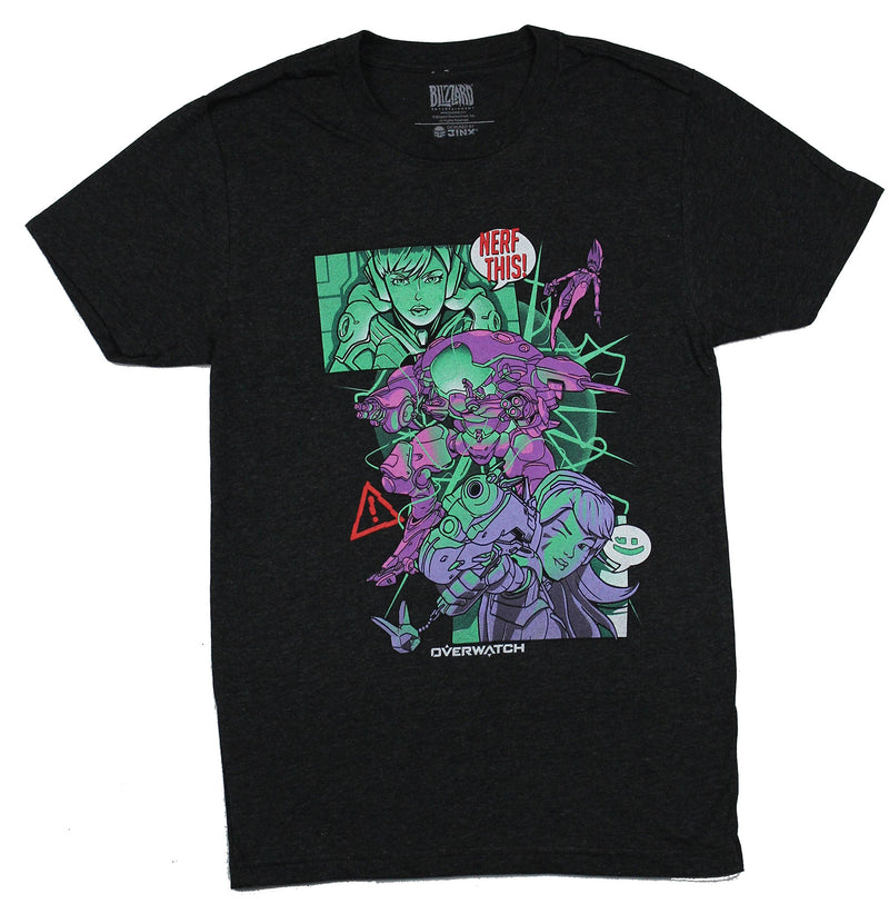 Overwatch Mens T-Shirt - D. Va Giant Nerf This Comic Style Image - Inmyparentsbasement.com