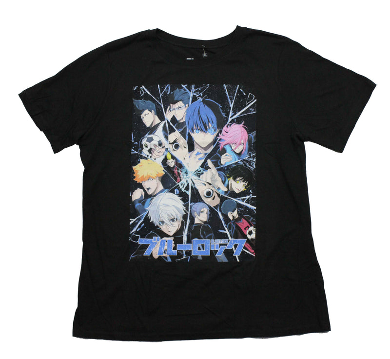 Blue Lock Mens T-Shirt - Cast In Shattered Glass Above Kanji