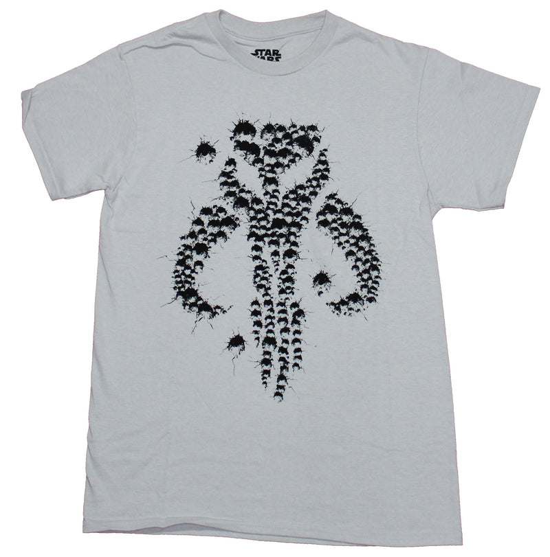 The Mandalorian Star Wars Mens T-shirt - Bullet Holes Mythosaur Image