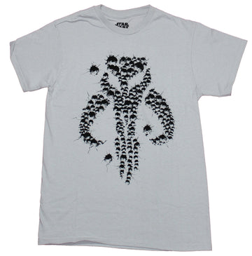 The Mandalorian Star Wars Mens T-shirt - Bullet Holes Mythosaur Image