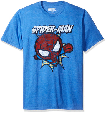 Spider-Man (Marvel Comcis) Mens T-Shirt - Spidey Kawaii Swing Under Name