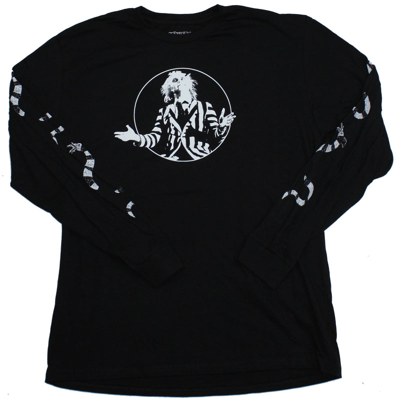 Beetlejuice Mens Long Sleeve T-Shirt - Beetlejuice Photo Circle Snake Sleeves Image