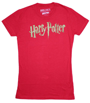 Harry Potter Girls Juniors T-Shirt - Gold Foil Classic Logo Image