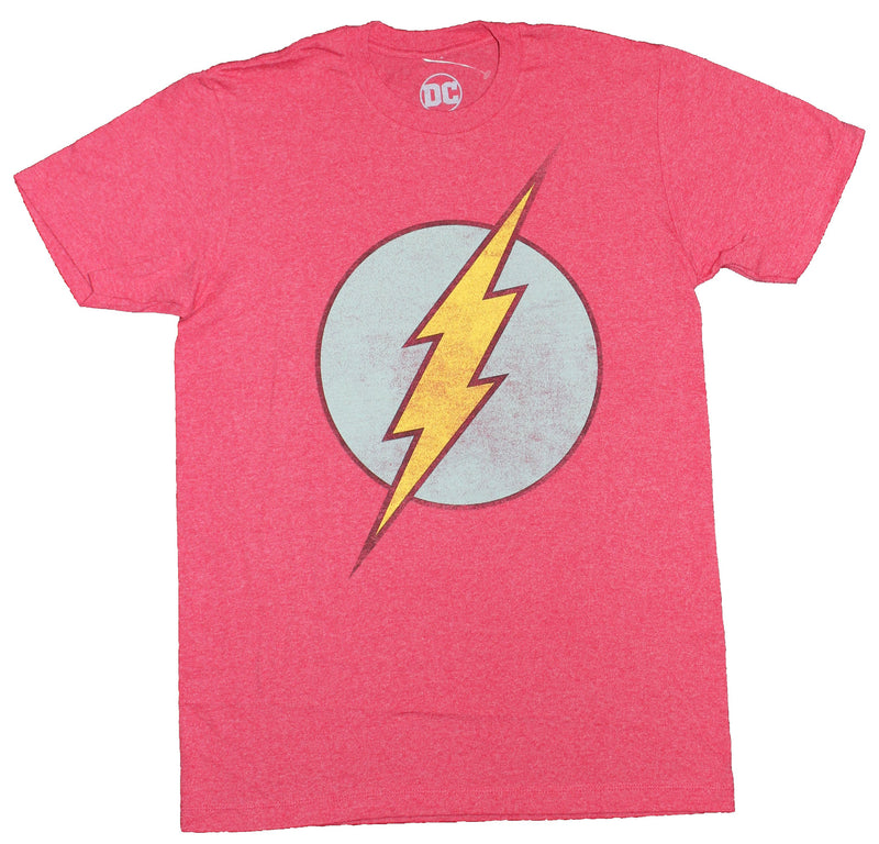 Flash Mens T-Shirt - Distressed Classic Logo White Yellow Logo