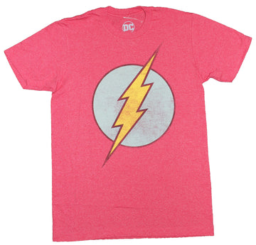 Flash Mens T-Shirt - Distressed Classic Logo White Yellow Logo