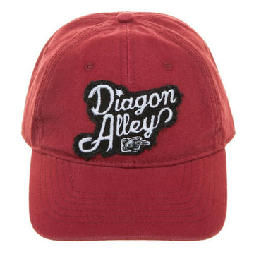 Harry Potter Diagon Alley Adjustable Size Distressed Red Canvas Dad Hat
