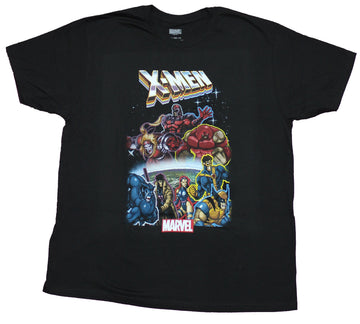 X-Men Mens T-Shirt - 16-Bit Video Game Styled Group Image