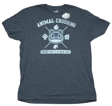 Animal Crossing Mens T-Shirt - Every Day is a New Day Face & Icons