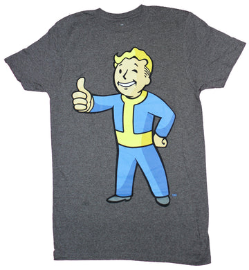 Fallout Mens T-Shirt - Standing Thumbs Up Pip Boy Image