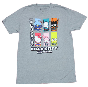 My Hero Academia  Sanrio Mens Sleeve  T-Shirt -  Hello Kitty mash Up
