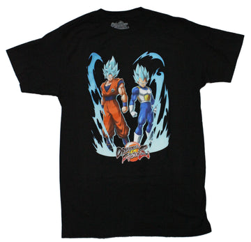 Dragon Ball Z Fighter Mens T-Shirt - Vegeta Goku Duo Above Name