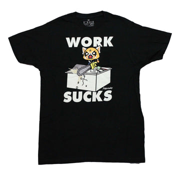 Aggretsuko Mens T-Shirt - Work Sucks Broken Copier